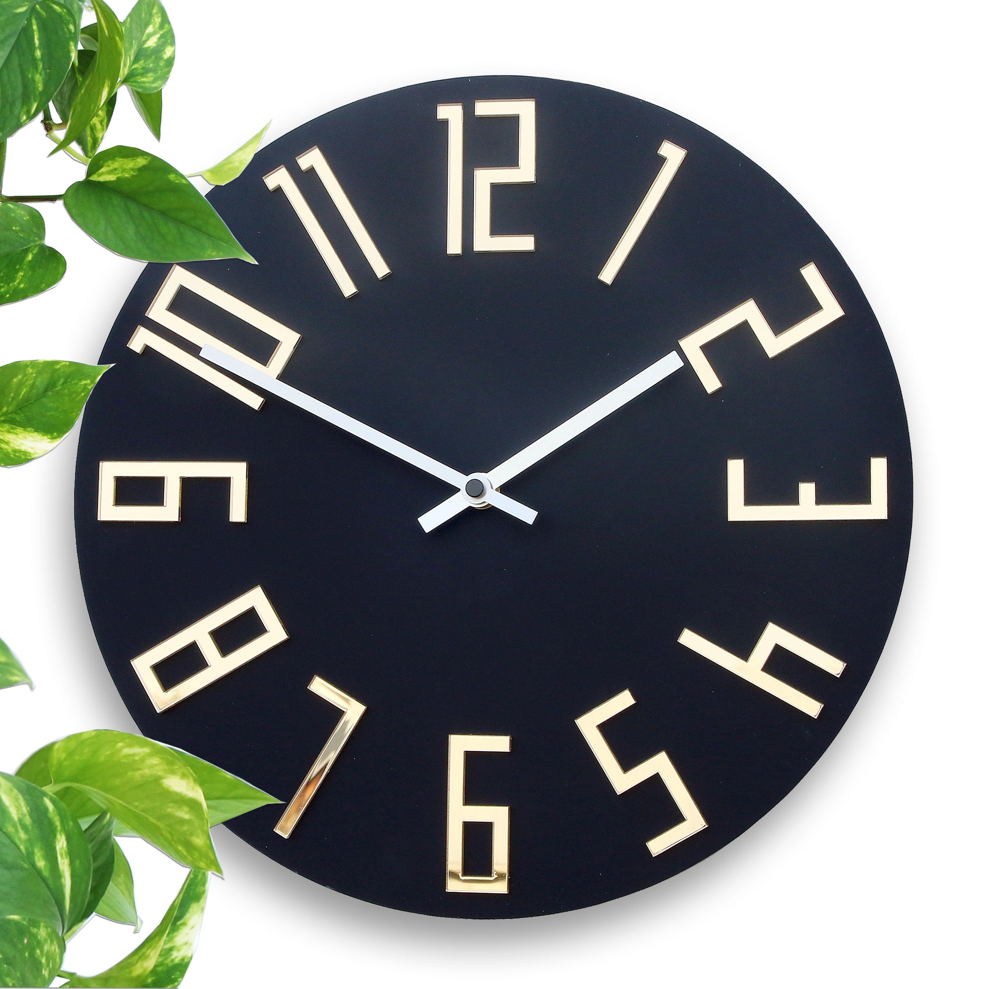 Moderni zidni sat SLIM Mat crna