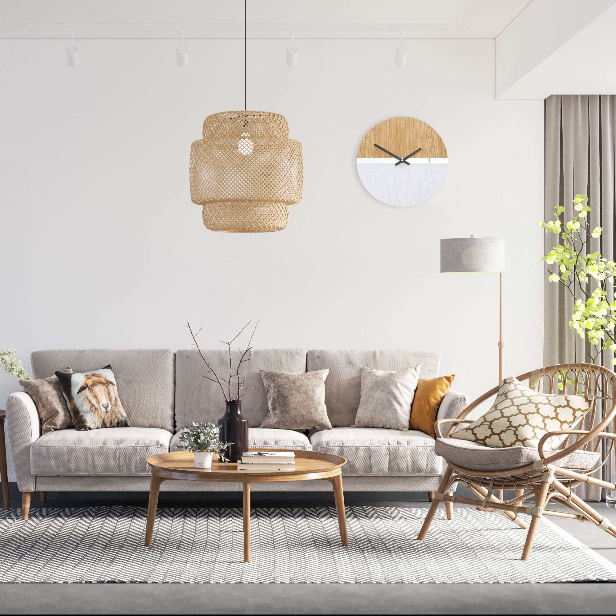 Moderan zidni sat sa ogledalom