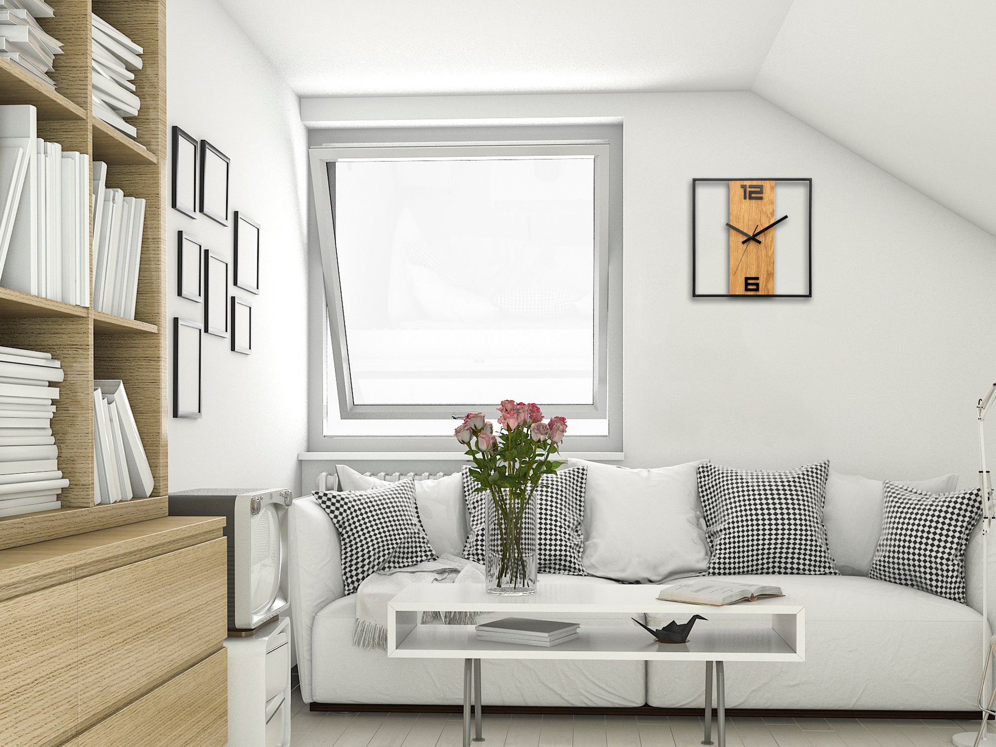 Moderni zidni satovi RETRO Drvo-Metal