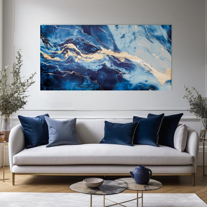 Zlatni dodir na platnu Apstraktna vizija mora