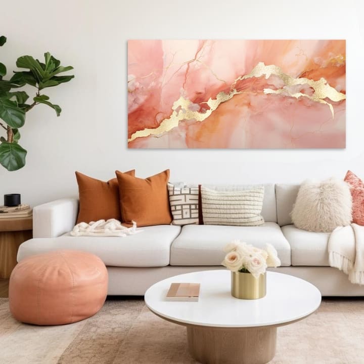 Zlatni dodir na platnu Elegancija mermerne zore