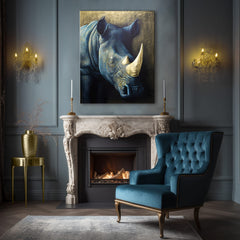 Zlatni dodir na nosorogovom oklopu savane