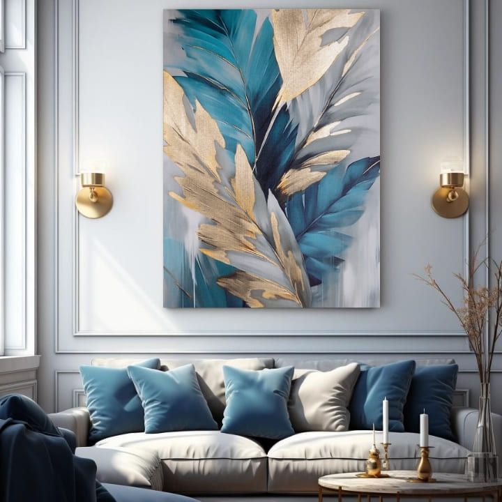 Zlatni dodir na platnu Nebesko perje