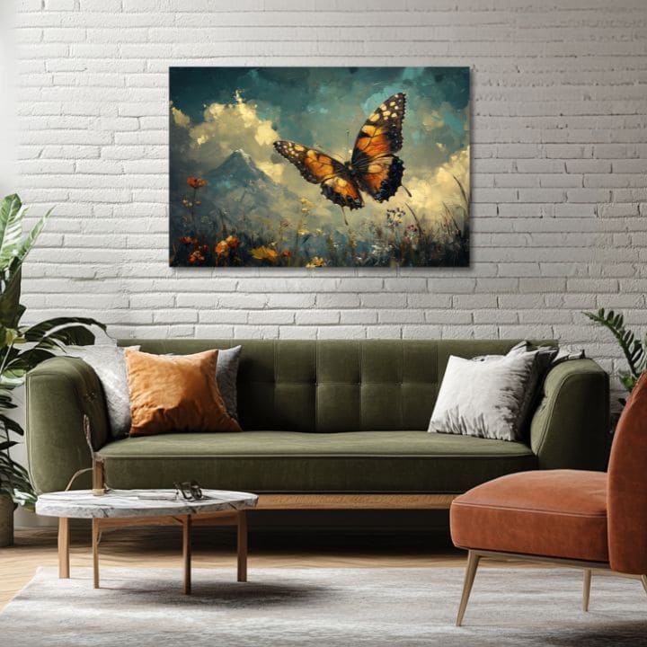 Slika leptira - Let iznad oblaka