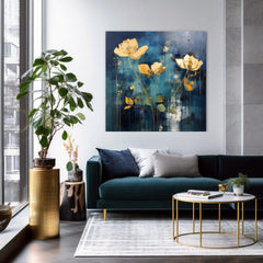 Bezvremenska elegancija na platnu Zlatni pejzaž u plavim tonovima