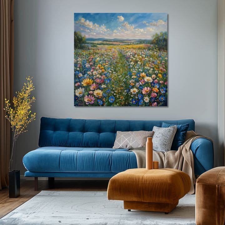 Pejzažna slika na platnu Letnja livada