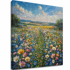 Pejzažna slika na platnu Letnja livada