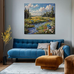 Pejzažna slika na platnu Potok u prirodi