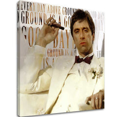 Slikanje lica sa ožiljkom na platnu Svaki dan iznad zemlje je dobar dan