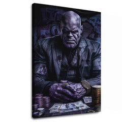 Moderan slika na platnu s motivom Thanos: Vládca nekonečna u ljubičasto-zlatnih nijansama, snaga i moć | Slika Thanos: Vládca nekonečna – glavna