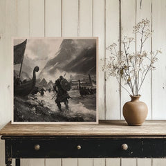 Slika na drvetu - Dolazak Vikinga