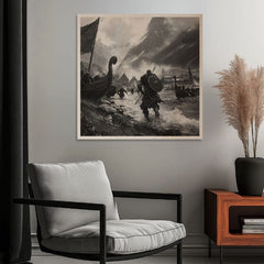 Slika na drvetu - Dolazak Vikinga