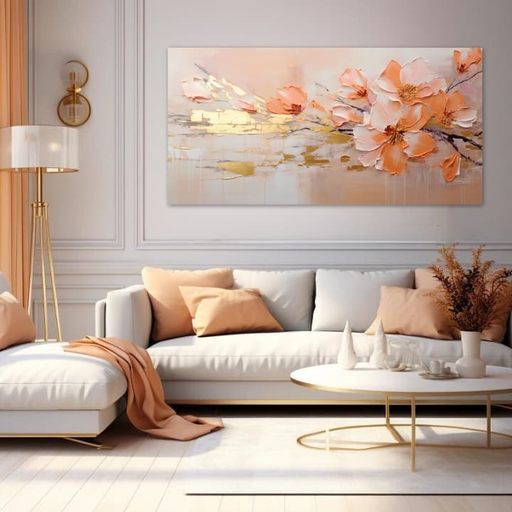 Strukturno slikanje Zlatni dodir prirode - PREMIUM ART