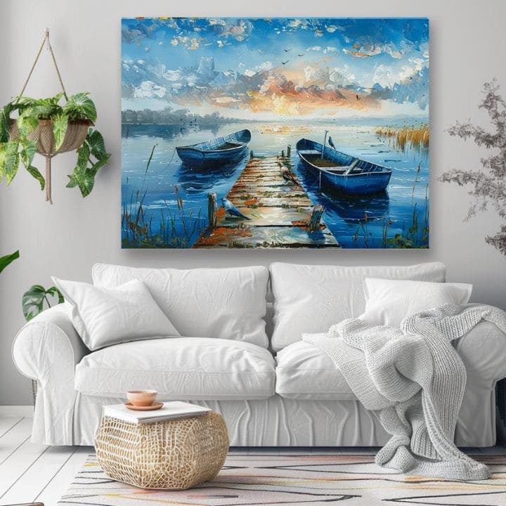 Pejzaž na platnu Romantični zalazak sunca | Akrilni detalji