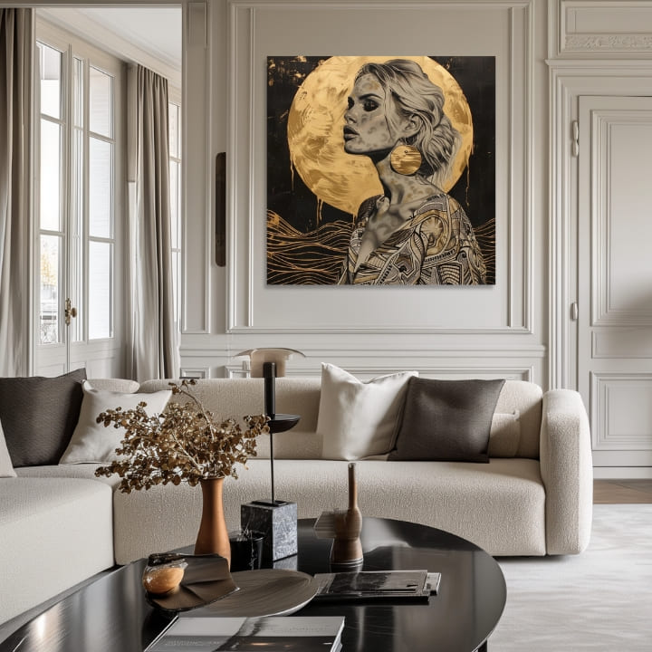 Elegantna slika žene Zlatna aura