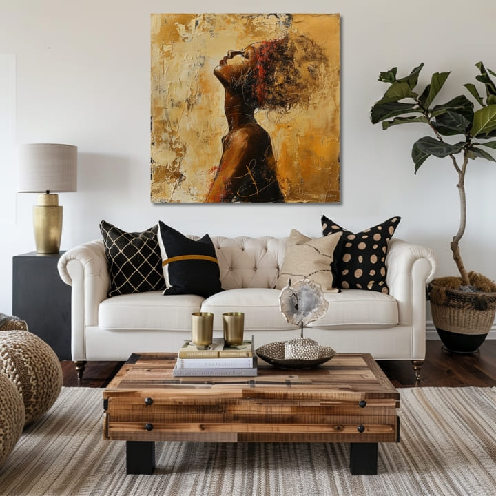 Elegantna slika žene Skrivena u mislima