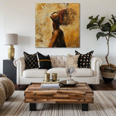 Elegantna slika žene Skrivena u mislima