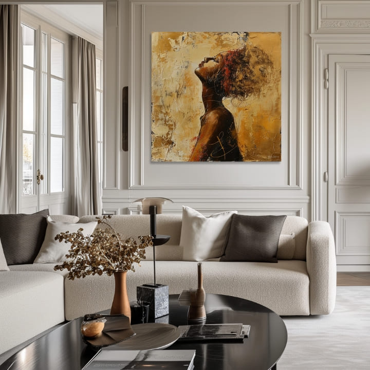 Elegantna slika žene Skrivena u mislima