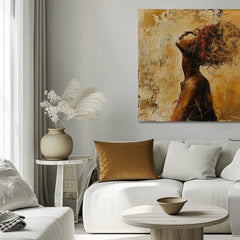 Elegantna slika žene Skrivena u mislima