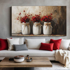 Rustično slikarstvo | Divlje cveće u vazi | 100% originalna akrilna slika