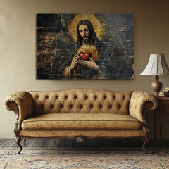 Presveto Srce Isusovo | Oslikana akrilom i zlatnim listićima