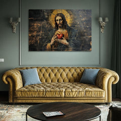 Presveto Srce Isusovo | Oslikana akrilom i zlatnim listićima