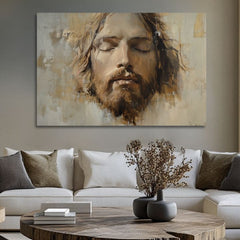 Isus Hristos u molitvi | Oslikana akrilom i zlatnim listićima