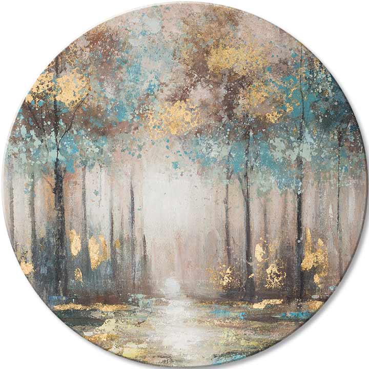 Okrugle slike sa akrilom Tajne zlatnog jutra