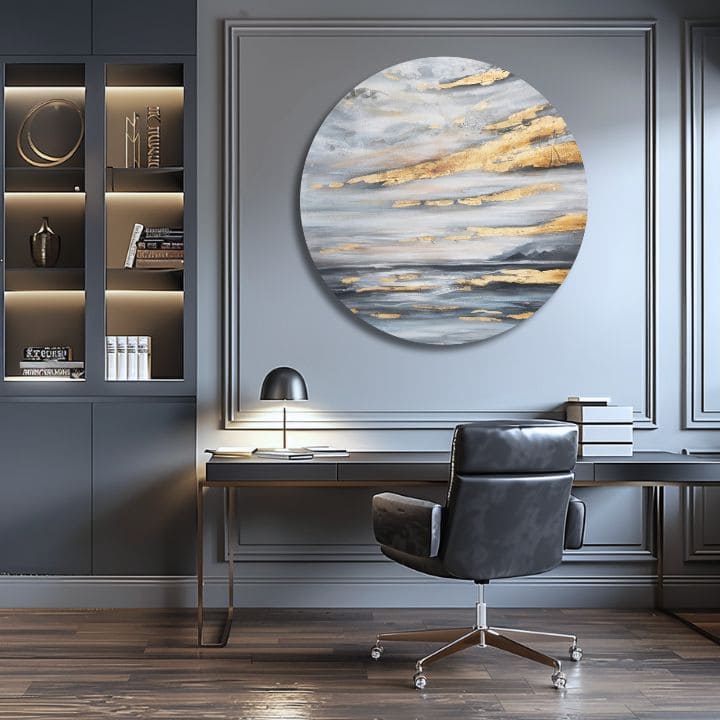 Okrugla slikana slika Zlatno nebo