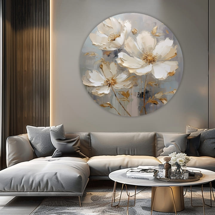 Okrugle slike sa akrilom Cveće u balskim haljinama