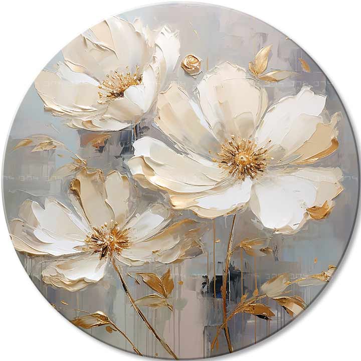 Okrugle slike sa akrilom Cveće u balskim haljinama