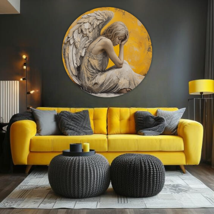 Okrugle slike sa akrilom Vings of Peace