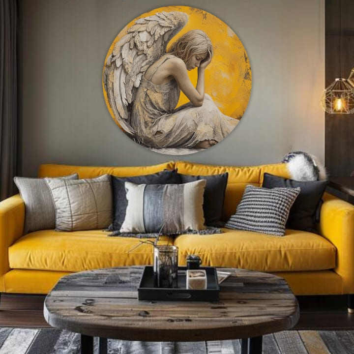 Okrugle slike sa akrilom Vings of Peace