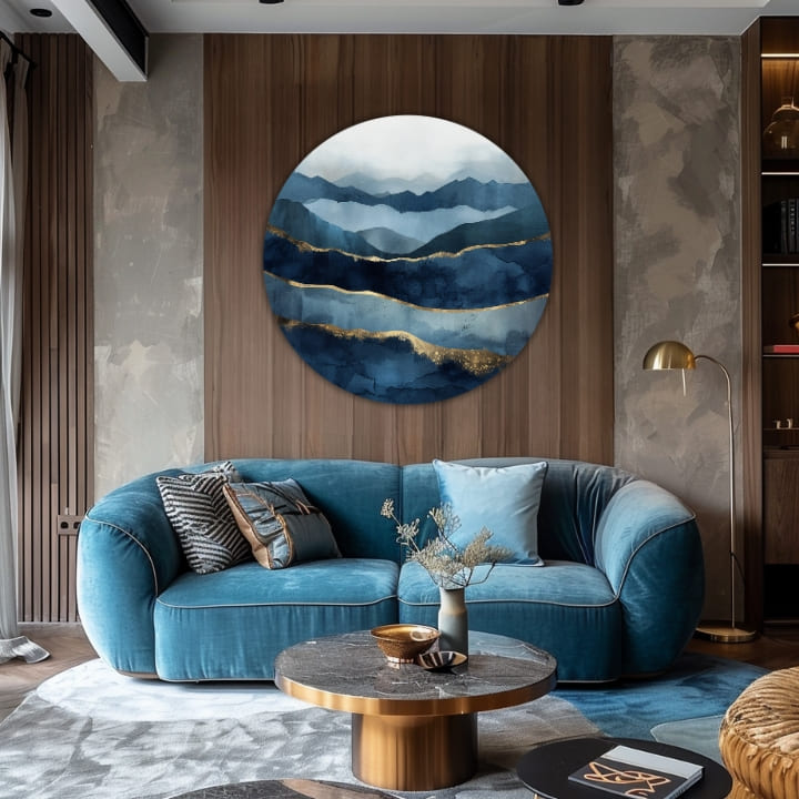 Okrugle slike sa akrilom Apstraktni okeani