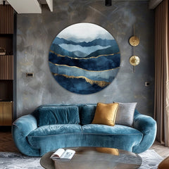 Okrugle slike sa akrilom Apstraktni okeani