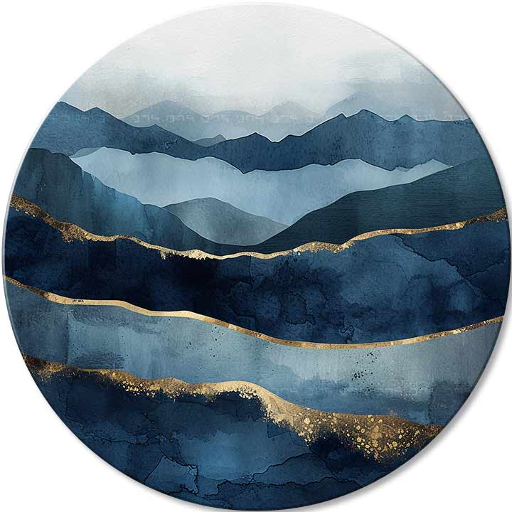 Okrugle slike sa akrilom Apstraktni okeani