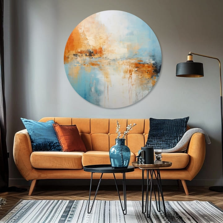 Okrugle slike sa akrilom Apstraktno jutro