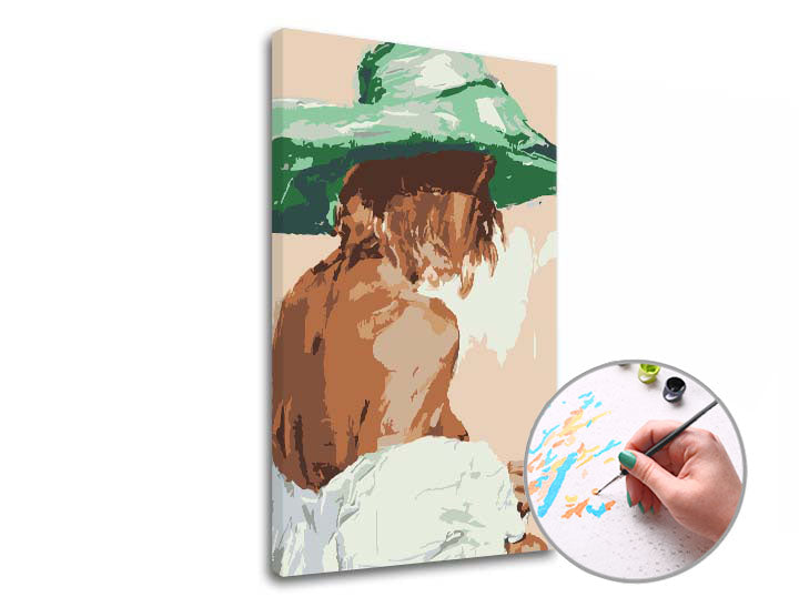 Slikanje po brojevima ŽENA U ZELENOM ŠEŠIRU