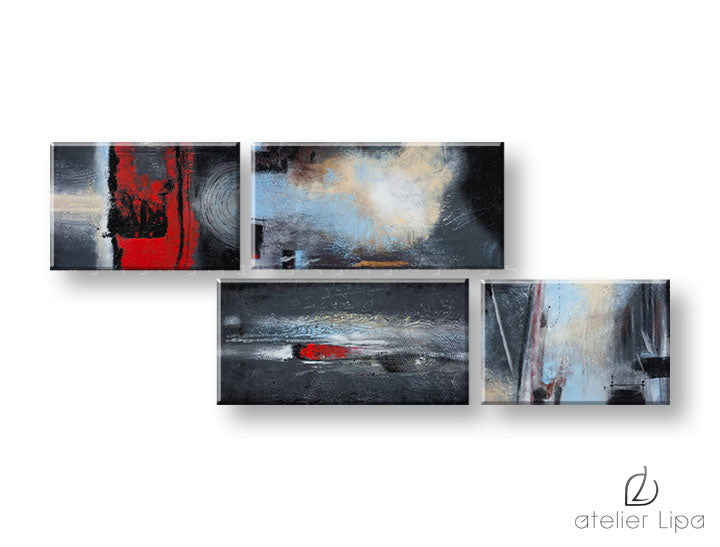 U skandinavskom stilu slika na platnu s motivom slavna ličnost u belo-plavih nijansama, melanholična atmosfera, minimalizam, trodelna izvedba – glavna
