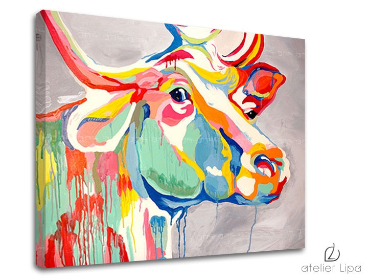 Pop art slika na platnu s motivom BYVOL, dečji motiv, pejzaž u višebojnih nijansama, razigrana atmosfera, priroda i kreativnost, dvojdielné izvedba – glavna