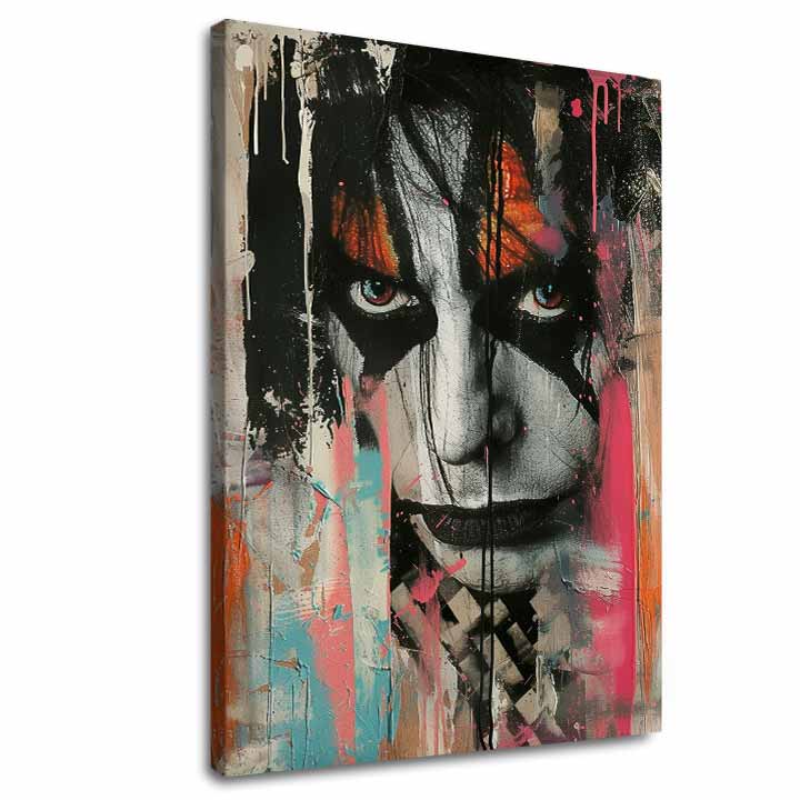 Moderan slika na platnu s motivom KISS - Chaos na pódiu u crno-belih nijansama, drska atmosfera, rock and roll | Slika KISS - Chaos na pódiu – glavna