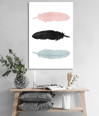 Industrijski slika na platnu s motivom The Component of Dreams, mapa u belo-plavih nijansama okačena u enterijeru spavaće sobe, mirna atmosfera – enterijer