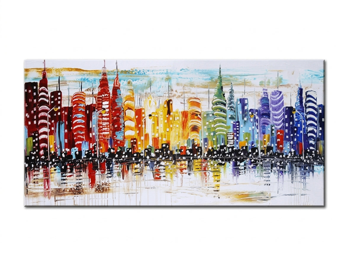 Ručno oslikana zidna slika GRAD 50 x 100 cm