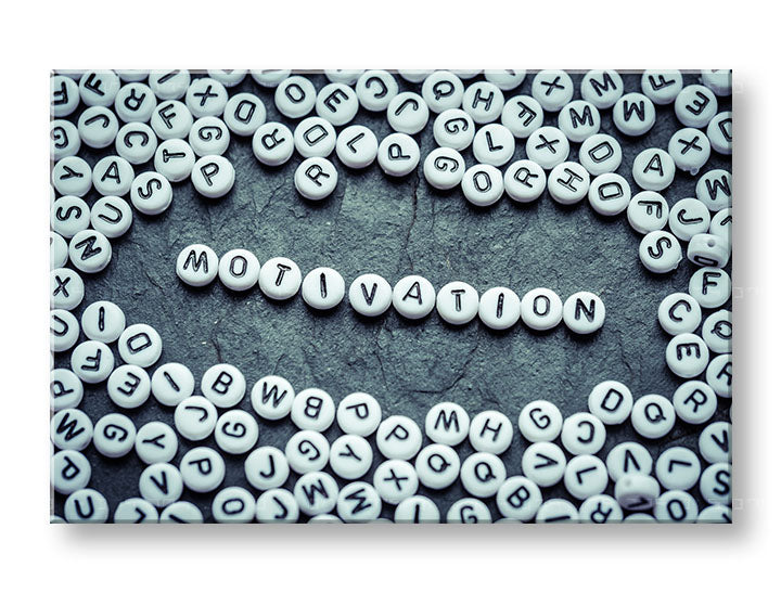 Industrijski slika na platnu s motivom Motivation, motivacioni citat u belo-sivih nijansama, inspirativna atmosfera, pogodan za kancelarije | Motivacioni slika za zid Motivation – glavna
