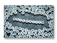 Industrijski slika na platnu s motivom Motivation, motivacioni citat u belo-sivih nijansama, inspirativna atmosfera, pogodan za kancelarije | Motivacioni slika za zid Motivation – glavna