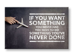 Moderan slika na platnu s motivom If you want something, dečji motiv, motivacioni citat u belo-bežih nijansama, rast i razvoj | Motivacioni slika za zid If you want something – glavna