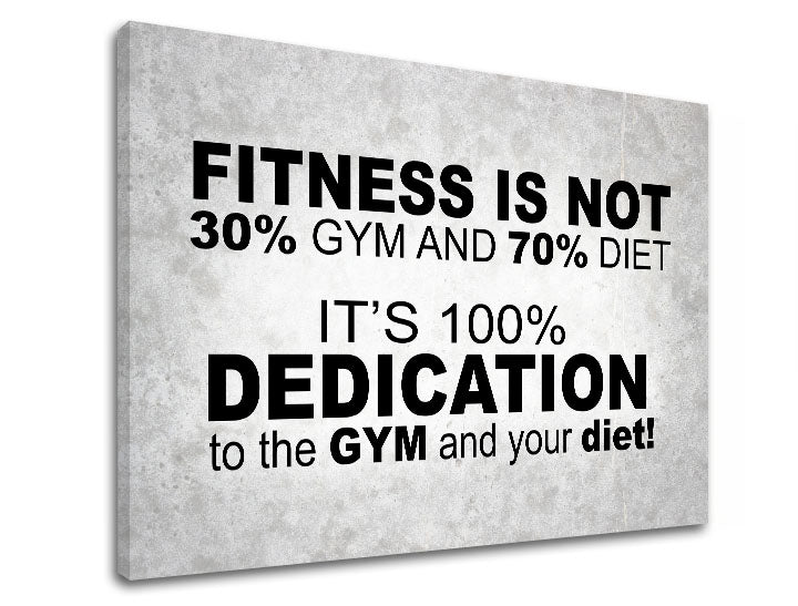 Moderan slika na platnu s motivom Fitness is not, motivacioni citat, priroda u belo-sivih nijansama, pogodan za radne sobe | Motivacioni slika za zid Fitness is not – proizvod