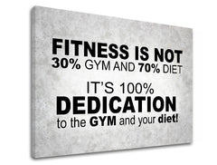 Moderan slika na platnu s motivom Fitness is not, motivacioni citat, priroda u belo-sivih nijansama, pogodan za radne sobe | Motivacioni slika za zid Fitness is not – proizvod