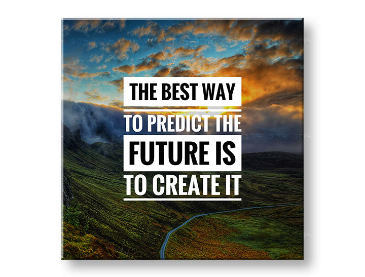 Pop art slika na platnu s motivom The best way, planine, zalazak sunca, motivacioni citat u belo-crnih nijansama, priroda i vreme | Motivacioni slika za zid The best way – glavna