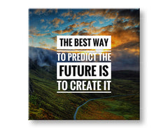 Pop art slika na platnu s motivom The best way, planine, zalazak sunca, motivacioni citat u belo-crnih nijansama, priroda i vreme | Motivacioni slika za zid The best way – glavna